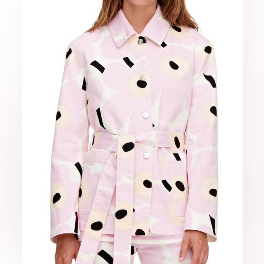 Marimekko Unikko Pink and Black Floral Jacket